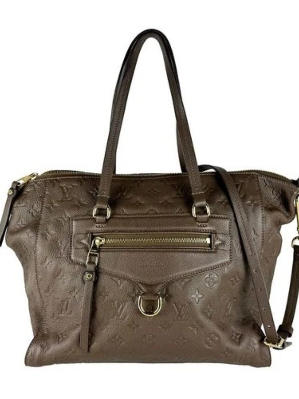 Auth LOUIS VUITTON Monogram Empreinte Handbag Shoulder Bag Brown M93409 - z10957